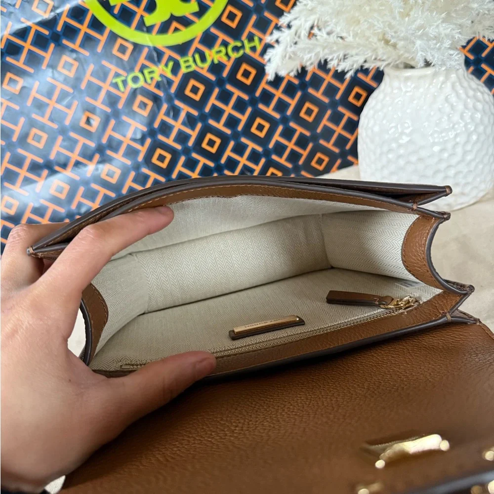 NWT Tory Burch Britten Small Adjustable Shoulder Bag 140987 Moose $575
